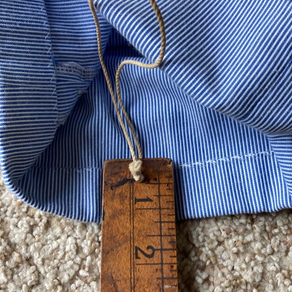 Isaia Napoli Men’s Blue White Stripe Seersucker Flat Front Trousers Pants 42 - Picture 16 of 16